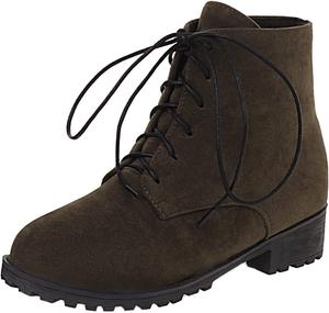 Женские ботильоны LYYSKY с эластичной посадкой на щиколотке, 3,5 см массивный низкий каблук, модные короткие ботинки на платформе, Green Suede(009)