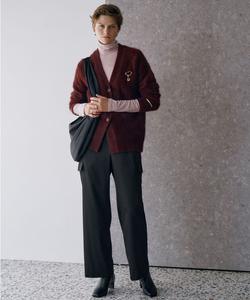 Вязаный кардиган с V-образным вырезом из альпаки и шерсти лисы