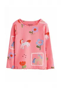 Рубашка с длинным рукавом, прямого кроя Next, Pink Unicorn