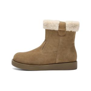 BELLE Теплые, износостойкие, увеличивающие рост, противоскользящие, женские зимние ботинки 14 см, коричневые