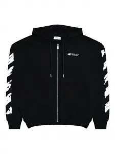 Толстовка на молнии с принтом "стрелы" OFF-WHITE, черный