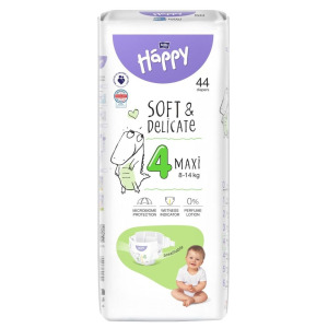 Одноразовые подгузники для детей Bella Baby Happy Soft & Delicate Maxi, 44 шт