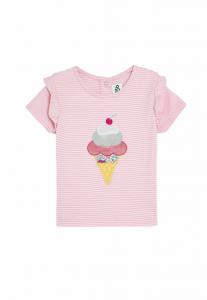 Футболка с принтом REGULAR FIT-APPLIQUÉ FRILL SHOULDER JoJo Maman Bébé, фуксия