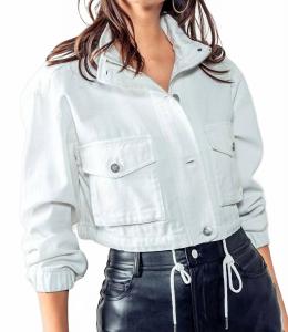 Белая укороченная джинсовая куртка Urban Daizy