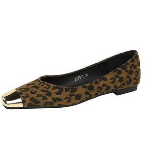 QITUMAUL Женские повседневные туфли на плоской подошве 1 см с леопардовым принтом, цвет Leopard Print[Low Vamp Flat 1cm]