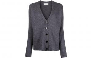 Кардиган с V-образным вырезом JIL SANDER, серый