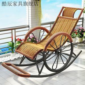 FANCYCHIC Кресло-качалка из ротанга с красными и желтыми двойными колесами