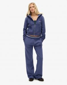 Укороченная толстовка с капюшоном на молнии с логотипом Superdry Essential в цвете Mariner Navy