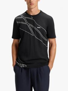 BOSS футболка с геометрическим принтом из хлопковой смеси HUGO BOSS, Dark Blue