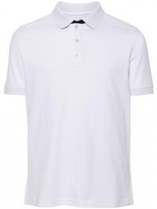 Fay рубашка поло с вышитым логотипом, белый