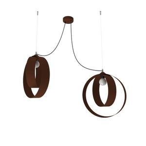 Подвесной светильник Lumicom Shell X2, 40x40x40 см, коричневый