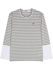 Comme Des Garçons Play полосатая футболка с нашивкой, серый