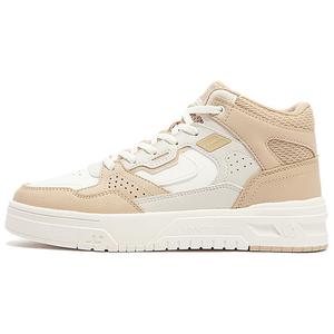 Антискользящие и износостойкие легкие высокие скейтбордские кроссовки женские бело-коричневые 361°, абрикосовый чай с корицей/овсяное молоко