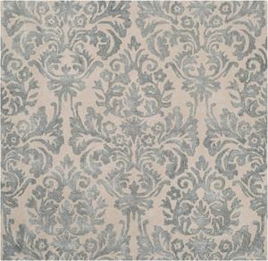 Ковер SAFAVIEH, 153 x 153 см, Bella Collection, Ivory & Silver, ручной работы из шерсти и вискозы, идеален для помещений с высокой проходимостью в гостиной, спальне (BEL156A)