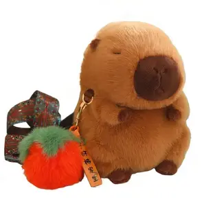 Капибара кошелек для монет плюшевая кукла высота 24см MIANHUIYI, Capybara Bag "Good Things Happen-Orange"