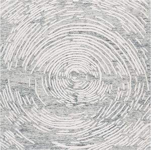 Ковер SAFAVIEH, 183 x 183 см,  Abstract Collection, Grey/Ivory, геометрический рисунок, идеален для помещений с высокой проходимостью в гостиной, спальне, столовой (ABT931F)