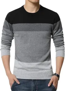 Мужской свитер с V-образным вырезом в полоску Slim Fit