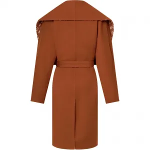 Пальто женское Cognac Brandy с лацканом Moderate LOUIS VUITTON, cognac brandy