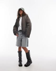 Куртка-бомбер цвета хаки Topshop