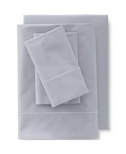 Комплект постельного белья из хлопка премиум-класса Supima плотностью 400 нитей и сатина без железа Lands' End, серый