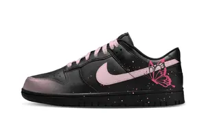 Dunk Night Pink Butterfly устойчивые к истиранию низкие кроссовки для скейтбординга Unisex черно-розовые Nike, черный