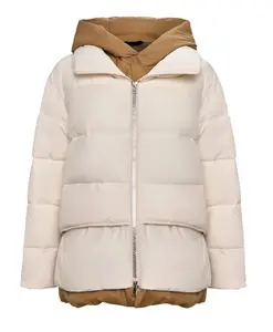 Пуховая куртка с капюшоном - белая Cesare Gaspari, белый