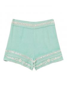 Вышитые шорты с высокой талией TWINSET, зеленый