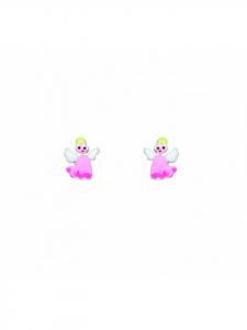 Adeliás Женские серьги-гвоздики из серебра 925 пробы в виде ангела