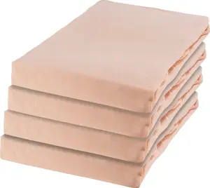 Простыня на резинке - 100 x 200 см - Абрикосовый - Хлопок - Комплект из 4 шт. HR Import GmbH