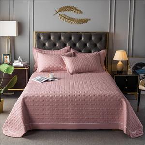 Generic Комплект постельного белья стеганый хлопковый с покрывалом Pink