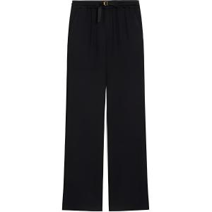 Брюки палаццо ami paris с логотипом и шнурком AMIPARIS, черный