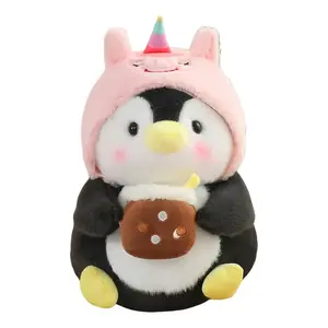 Милые плюшевые игрушки пингвины в виде чашки молочного чая, высота 30см/40см 77 SEVEN DREAM