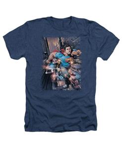 Мужская футболка Action Comics 1, размер для взрослых, цвет меланж Superman, Navy