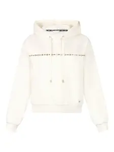 Толстовка с завязками, украшенная стразами LIU JO, белый