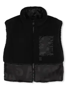 Двусторонний дутый жилет с принтом Marc Jacobs Kids, черный