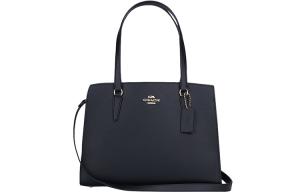 Coach Портативная кожаная сумка через плечо Tatum, большая женская, черная