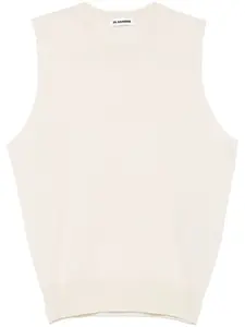 Трикотажный топ без рукавов JIL SANDER, нейтральный