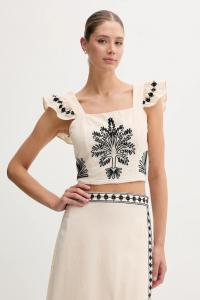 Блузка с добавлением льна Hoss Intropia, бежевый