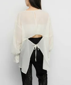 Прозрачная блузка с дизайном спины Kbf, цвет Ivory