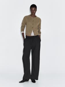 Кардиган с рукавами реглан из 100% шерсти Massimo Dutti, бледно-зеленый