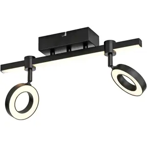 Потолочный светильник Ls-BILEDA LED-панель 1 шт. Теплый белый светодиод, RGB + настраиваемый белый, пульт дистанционного управления, инфракрасный включен, совместим с умным домом Just Light, черный