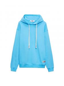 Толстовка с капюшоном из хлопка MSGM, синий