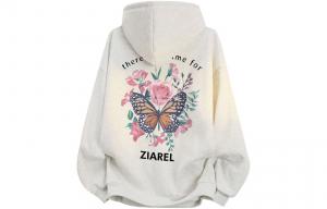 Толстовка Unisex Hooded Moderate Heavyweight ZIAREL, белый heather серый