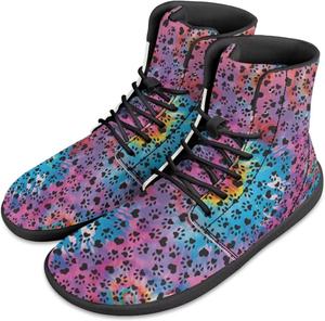 Кроссовки на высокой подошве с принтом бабочек JoyLamoria Bling Bling, кожаные шнуровки, модные высокие кеды, босоножки, широкая колодка, стиль Y2K для девочек, Rainbow Dog Footprint