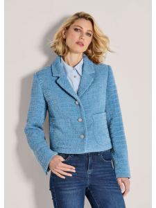 MADELEINE Блейзер Moderner Einreiher mit 3D-Struktur in rauchblau / melange