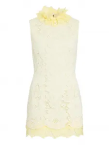 Кружевное платье мини с оборками Patou, желтый