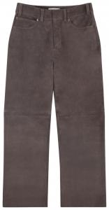 Кожаные прямые брюки Entire Studios, зеленый