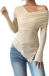 Женский топ с V-образным вырезом и длинными рукавами Harajuku Y2k