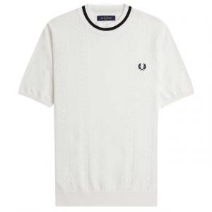 Футболка Fredperry fp косой вязки с круглым вырезом Fred Perry, белый