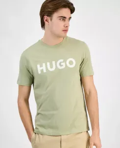 Футболка с логотипом HUGO by Men's Dulivio, классический крой Hugo Boss, зеленый